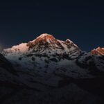 Mountain Landscapes - Majestic view of snow-covered Annapurna peak ill #12131609