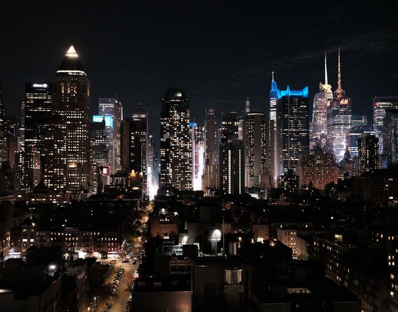 City Architecture - A breathtaking aerial view of New York City's il #12404927