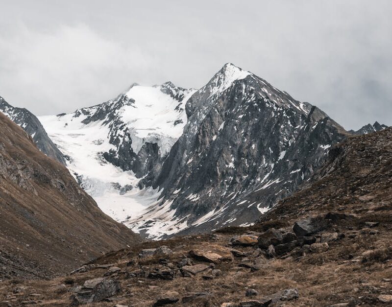 Mountain Landscapes - Stunning view of a snow-covered mountain peak in #12745881