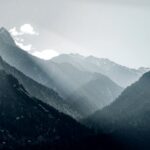Mountain Landscapes - Breathtaking view of sunrays piercing through th #14265677