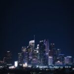 City Architecture - Breathtaking view of Los Angeles skyline illumin #14782507