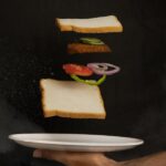 Food Aesthetics - Creative composition of a sandwich with floating #15574900