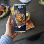 Food Aesthetics - Close-up of smartphone photographing a citrus dr #16134588