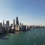 City Architecture - Stunning aerial view of Chicago skyline over Lak #19001877