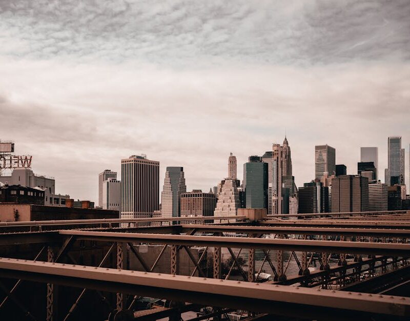 City Architecture - Urban skyline of New York City with bridges and  #28638640