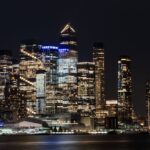 City Architecture - Vibrant New York City skyline illuminated agains #29410970