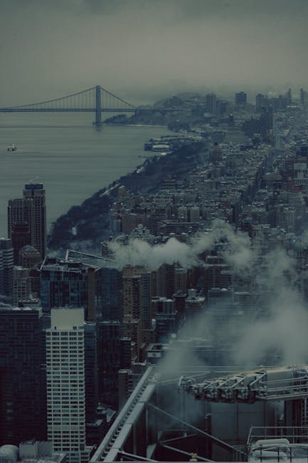 City Architecture - A dramatic aerial view of New York City skyline  #29906767