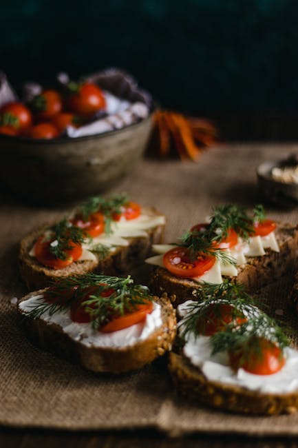 Food Aesthetics - Artistic display of multi-grain bread topped wit #30876390