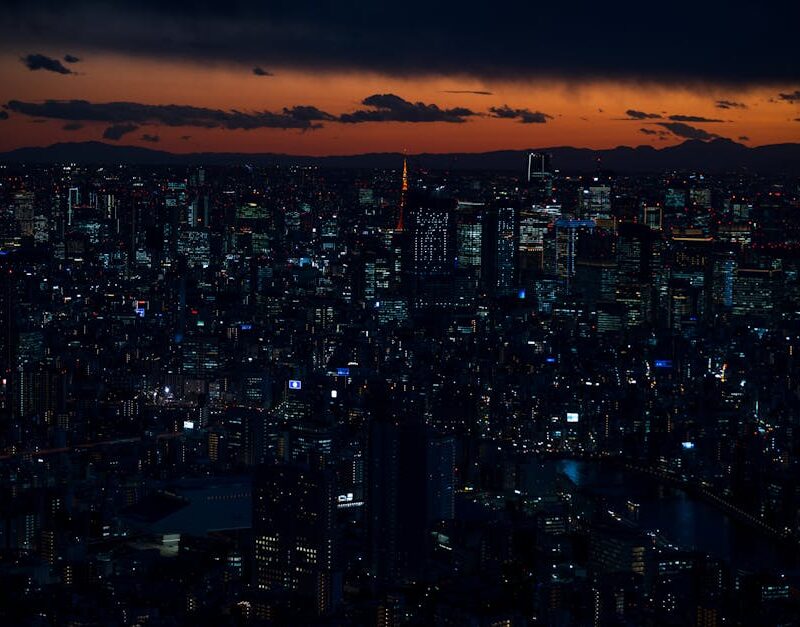 City Architecture - A stunning twilight view of Tokyo's vibrant city #31048512