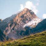 Mountain Landscapes - Breathtaking view of a snowy mountain peak in Le #34097368