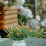 Flowers & Plants - Charming floral bouquet in a white vase with sof #35122595