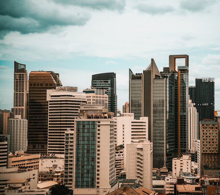 City Architecture - Dramatic view of Bangkok's skyline showcasing mo #36583435