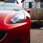 Luxury Cars - Close-up of a red sports car parked in a suburba #36597203