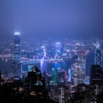 City Architecture - Stunning view of Hong Kong's illuminated skyscra #7671855