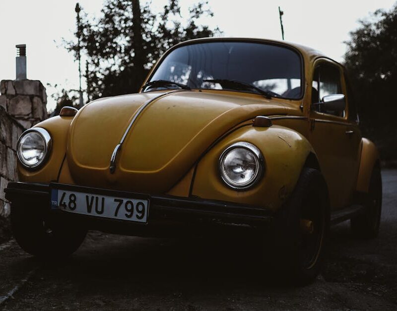 Luxury Cars - Classic yellow Volkswagen Beetle car photographe #9982134